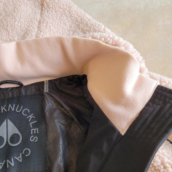 Moose Knuckle Sherpa Jacket Hoodie 3XL XXXL Light Pink Authenicated - Picture 9 of 9